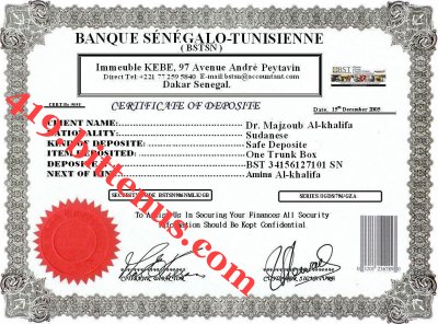 Certificate of Deposite